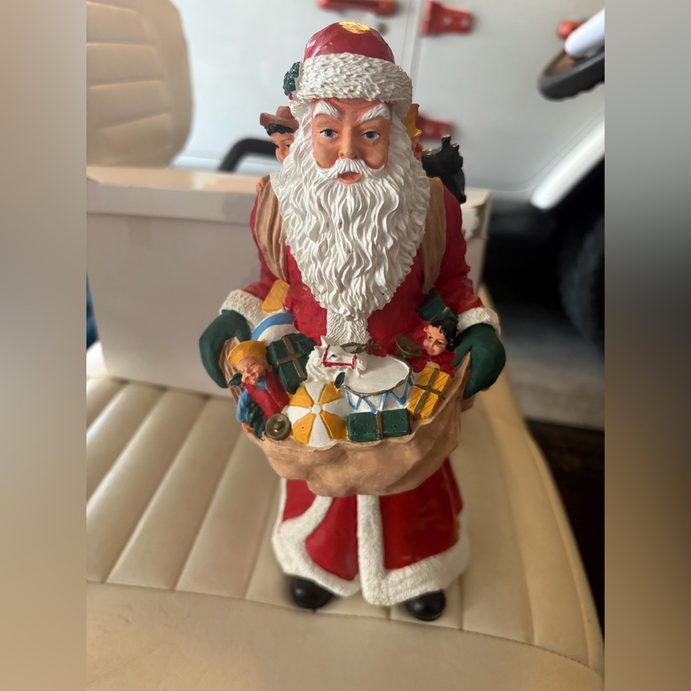 Vintage Porcelain Hand Painted Santa Statue Figurine